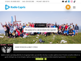 'radiocapris.si' screenshot