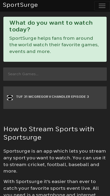 Sportsurge ufc online stream