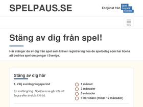 'spelpaus.se' screenshot