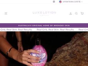luxelotionaustralia.com homepage screenshot