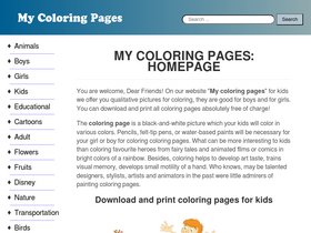 'mycoloring-pages.com' screenshot