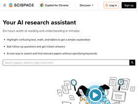 SciSpace - Revolutionizes research with AI summaries, citation tools, and integrity checks.