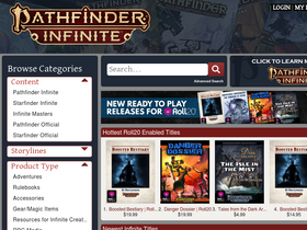 'pathfinderinfinite.com' screenshot