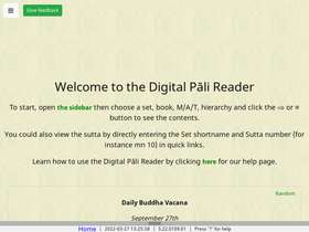 'digitalpalireader.online' screenshot