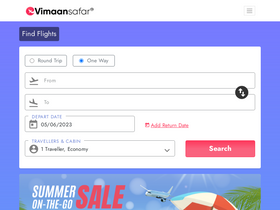 'vimaansafar.com' screenshot