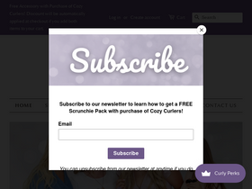 cozycurlers.com homepage screenshot