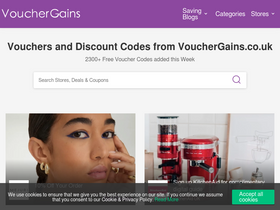 'vouchergains.co.uk' screenshot