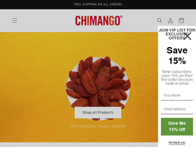 chimangosnacks.com homepage screenshot