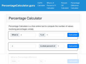 'percentagecalculator.guru' screenshot