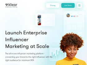 'klear.com' screenshot