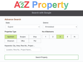 'a2zproperty.in' screenshot
