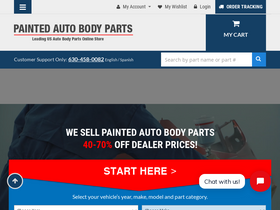 'paintedautobodyparts.com' screenshot