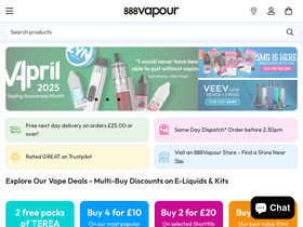 888 Vapour homepage screenshot