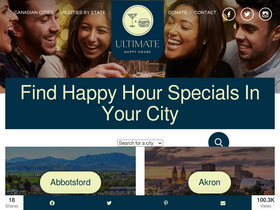 'ultimatehappyhours.com' screenshot