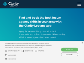 'claritylocums.com' screenshot