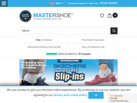 'mastershoe.co.uk' screenshot