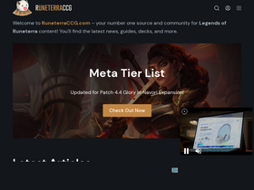 'runeterraccg.com' screenshot
