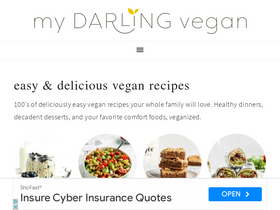 'mydarlingvegan.com' screenshot