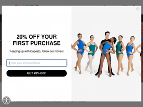 'capezio.com' screenshot