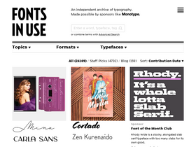 'fontsinuse.com' screenshot