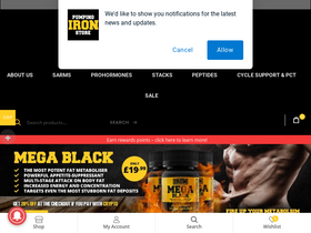 'pumpingironstore.com' screenshot