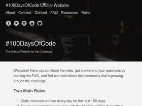 '100daysofcode.com' screenshot