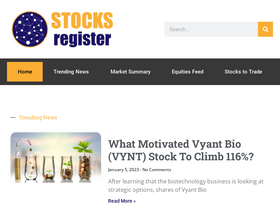 'stocksregister.com' screenshot