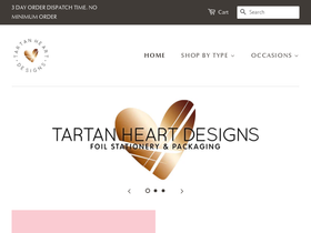 tartanheartdesigns.com homepage screenshot