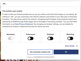 'edwin-europe.com' screenshot