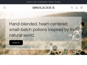 onoliciousoils.com homepage screenshot
