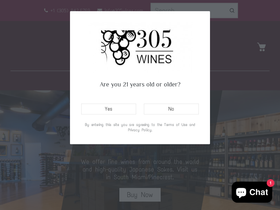 305wines.com homepage screenshot
