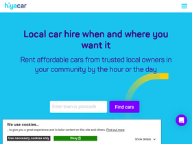 'hiyacar.co.uk' screenshot