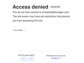 'simplyhealthyvegan.com' screenshot
