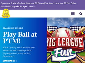 'pleasetouchmuseum.org' screenshot