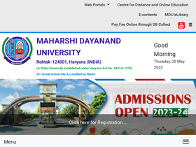 'mdu.ac.in' screenshot