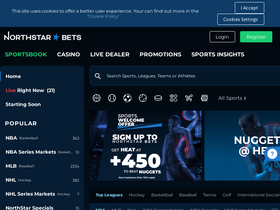 'northstarbets.ca' screenshot