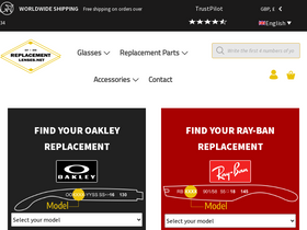'replacementlenses.net' screenshot
