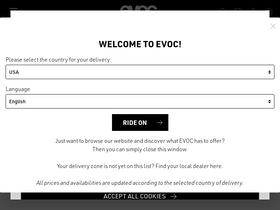 'evocsports.com' screenshot