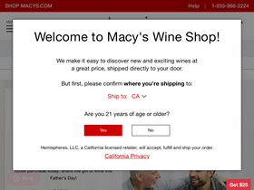 'macyswineshop.com' screenshot