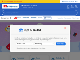 'tiendaenlinea.benavides.com.mx' screenshot