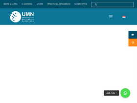 'umn.ac.id' screenshot