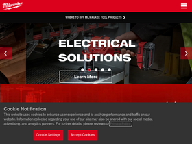 'milwaukeetool.com' screenshot