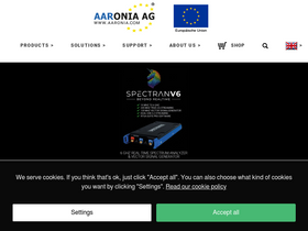 'aaronia.com' screenshot