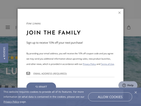 'finelinens.com' screenshot