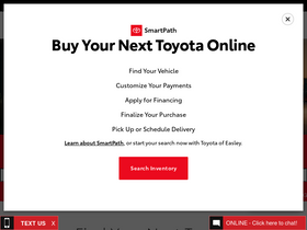 'toyotaofeasley.com' screenshot