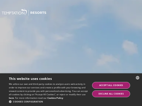 'temptationresorts.com' screenshot