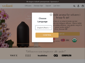 Volant Aroma homepage screenshot