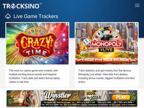 'tracksino.com' screenshot