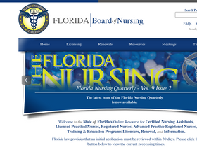 'floridasnursing.gov' screenshot