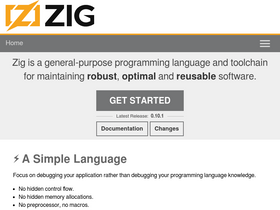 'ziglang.org' screenshot